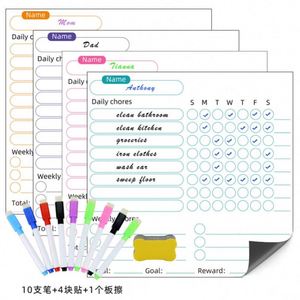Tableros de tareas con rotuladores magnéticos; para el refrigerador, uso diario; menú semanal de tareas domésticas - Product Image 1