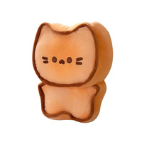 Coussin en peluche brodé en forme de chat, motif biscuits au beurre, super doux, rembourrage en coton PP, anti-stress, cadeau créatif et mignon pour