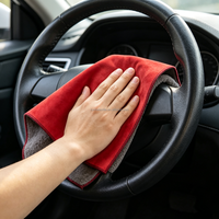 Serviette de séchage de voiture en microfibre double face, en suède et polaire corail, sans peluches, anti-rayures, pour le nettoyage et le detailing automobile