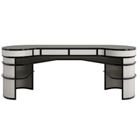 Table d'ordinateur en cuir PU haut de gamme de luxe italien, design inspiré de Wall Street, pour bureau à domicile, bureau de président, villa, bureau Morandi