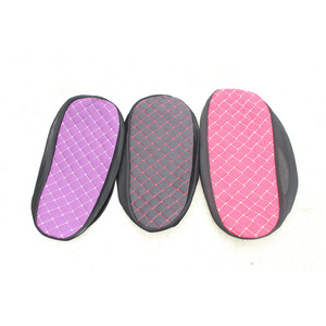 <b>Round</b> Winter Leather Seat Covers For Electric Scooters Black With Red Stitching Warm <b>Cushion</b> Protective Pad - Product Image 4