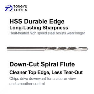 1/8 "ドライウォールカットアウトビットガイドポイントパイロットチップ、ロータリーカットアウトツール、石膏ボードガイドカット用HSSルータジップビットに対応 - Product Image 4