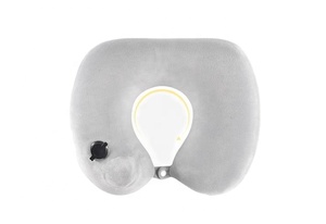 Auto de la bomba de la prensa de apoyo TPU forma plegable Flocado de viaje inflable almohada <span class=keywords><strong>para</strong></span> el cuello con el bolso - Product Image 2