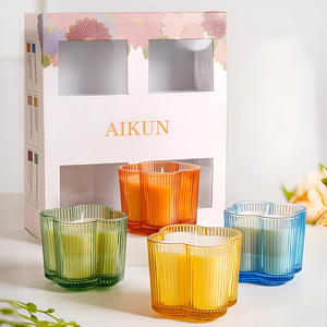 AIKUN, cera de soja de lujo, etiqueta personalizada, bonita vela aromática, tarros de cristal coloridos, vela perfumada para decoración del hogar, regalo, fiesta de Spa - Product Image 2