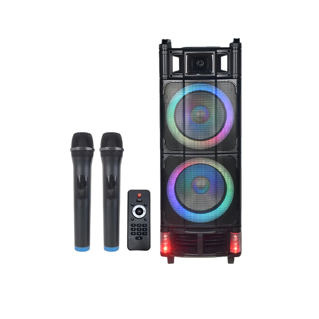 2026 Portable BT Wireless Speaker Dual 10 Inch Woofer Sound Box for Home and Outdoor  Trolley Speaker
