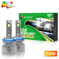 Ampoule de phare halogène LED de haute qualité H1 H4 H7 H11 9005 9012 110W pour accessoires de voiture Canbus, ampoule automobile 12-24V 6500K