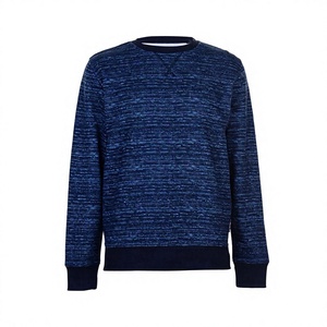 Sweat-shirt d'hiver décontracté pour homme, col rond, couleur unie, en molleton, coupe classique, 100% coton, bleu - Product Image 1