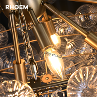 Lustre linéaire RHOEM Talia en verre pour escalier, salon, éclairage décoratif, luminaire suspendu pour la maison