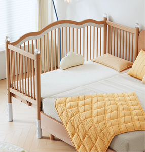 Cuna Multifuncional para Bebés, Cuna Colegiada <span class=keywords><strong>de</strong></span> <span class=keywords><strong>Madera</strong></span> Maciza con Barandilla para Bebés y Niños Pequeños - Product Image 3