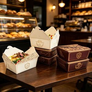 Custom Printed Disposable Ivory Board Folders Takeaway <b>Greaseproof</b> Food Container for Fried Chicken Burger Restaurant Packaging - Product Image 3