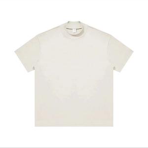 Maglietta da <span class=keywords><strong>uomo</strong></span> con Logo personalizzato 300 GSM con collo piccolo e collo largo a maniche corte T-Shirt da <span class=keywords><strong>uomo</strong></span> estiva bianca europea oversize - Product Image 4