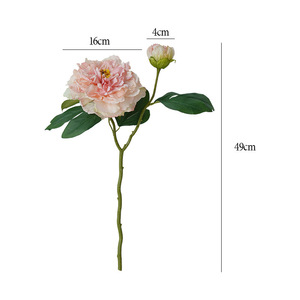 <b>Artificial</b> <b>Peony</b> Flower Silk High Simulation Burnt Edges Nordic Style Home Desktop Decoration Wedding Props - Product Image 5