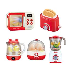 Cocina eléctrica de simulación, <span class=keywords><strong>horno</strong></span> <span class=keywords><strong>microondas</strong></span>, máquina de pan, <span class=keywords><strong>extractor</strong></span> de jugo, hervidor eléctrico, vaporizador de huevos, mini electrodomésticos para niños - Product Image 1