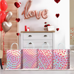 DAMAI Artículos para el Día de San Valentín, Bolsa de Regalo con Corazón Rojo y la Palabra LOVE, Decoraciones para Bodas, Decoración para Fiestas, Bolsa de Regalo de Papel con Diseño Láser - Product Image 2