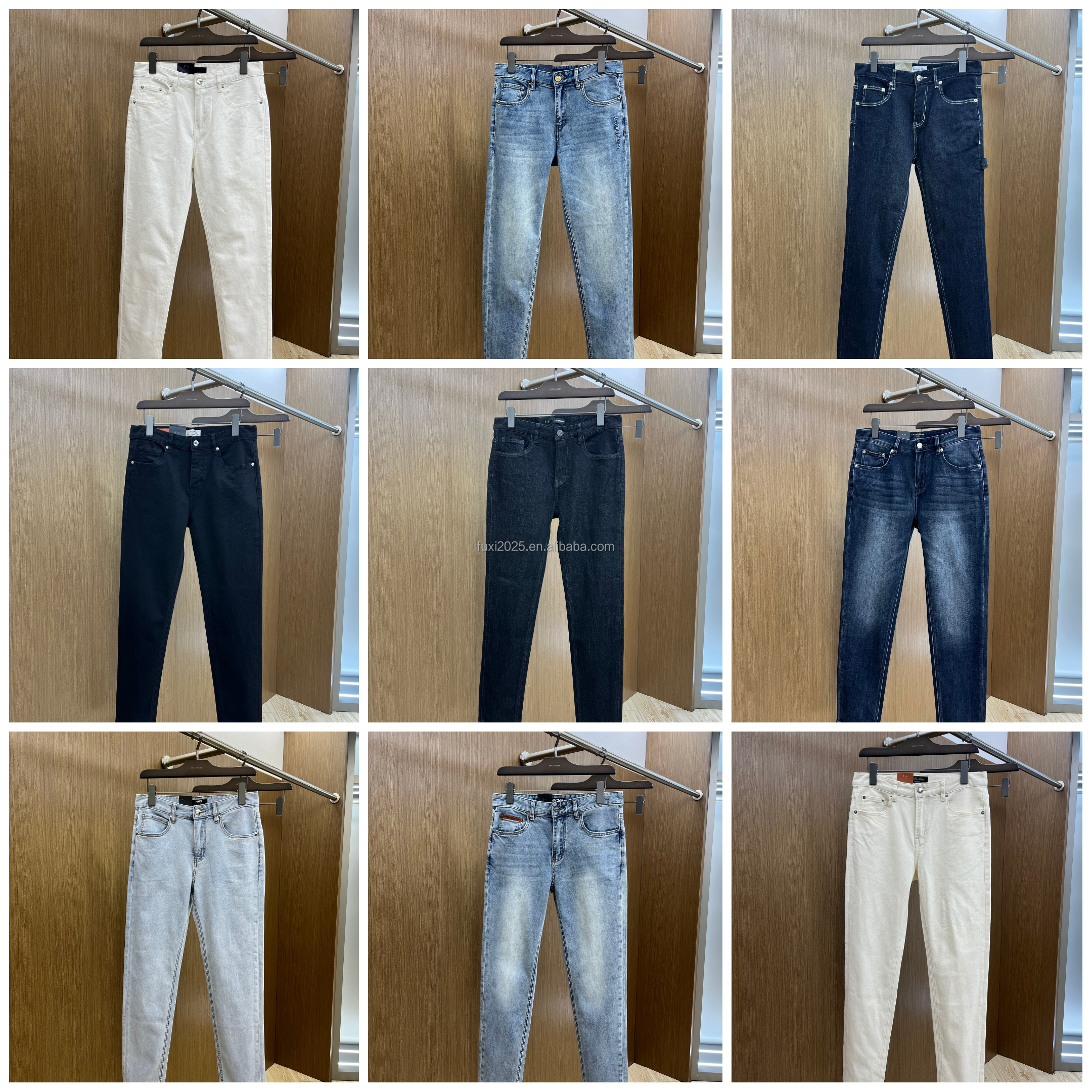 Alibaba Denim Jeans 2018 Mens Relaxed Fit Jeans Mid Wash Blue