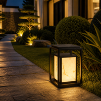 Lanterne de jardin moderne en faux albâtre 12W LED DC24V IP65 pour extérieur, villa, allée, pilier, éclairage Hongli Lighting, garantie 1 an
