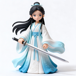 Statuetta Personalizzata in Resina PVC di Giovenca Stile Antico con Spada in un Mondo Fantasy, Modello Decorativo - Product Image 2