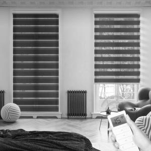 Rideaux de luxe à double couche, stores zèbre filtrants à la mode, oem, pour <span class=keywords><strong>le</strong></span> salon - Product Image 1