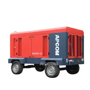Compresseur diesel 13bar 500cfm, compresseur d'air à vis 500 psi, compresseur d'air diesel, compresseur d'air à vis cfm 15 m3/min