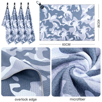 Serviette de golf en microfibre de haute qualité personnalisable avec balle humide/sèche Logo coloré Clip en métal magnétique-Techniques tissées