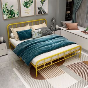 Bền màu đen kim loại khung giường + Nệm Combo cổ điển dọc đường sắt thiết kế cho phòng ngủ & phòng khách sạn thiết lập - Product Image 2