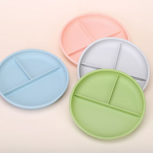 Placas de silicona de grado alimenticio <span class=keywords><strong>para</strong></span> niños de diseño moderno <span class=keywords><strong>con</strong></span> mangas de silicona microondas antideslizante platos divididos <span class=keywords><strong>para</strong></span> bebés <span class=keywords><strong>ventosa</strong></span> - Product Image 3