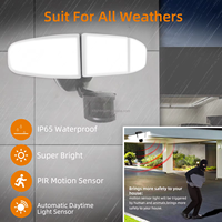 Lampe de sécurité solaire réglable à 270 ° 10W 2600-6000K LED avec capteur de mouvement PIR et capteur automatique de lumière du jour Lampe de sécurité LED
