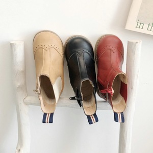 Bottes en cuir imperméables pour enfants, baskets grises et noires pour bébés filles et garçons - Product Image 3