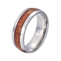 Europäischer und amerikanischer Stil Männer Titan Edelstahl Finger Blank Holzring
