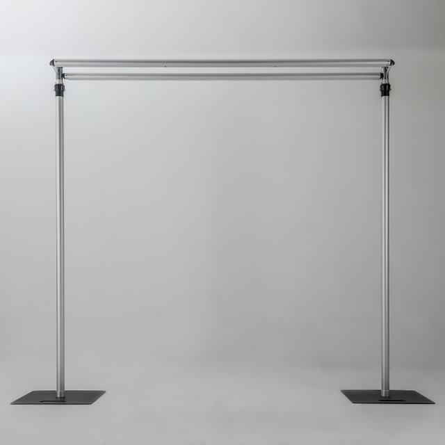 Heavy Duty 10ft by 10ft Adjustable Double Crossbar Backdrop Stand Extra Stable Aluminum Pipe and Drape System for Stage Wedding