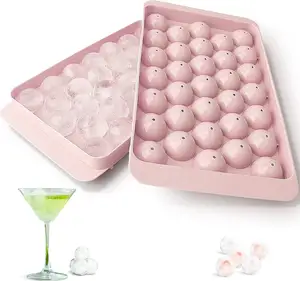 Portable ice ball maker, Round Ice Cube Tray with Lid ,Freezer with Container Mini Circle Ice Cube Tray