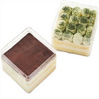 Boîte à gâteau en plastique transparent SUNSHING, contenant à dessert personnalisé avec couvercle, boîte transparente pour tiramisu, emballage pour biscuits et en-cas