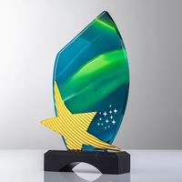 Trophée en cristal marbré avec impression couleur personnalisée JN, impression UV, médailles, plaques, bases en marbre pour trophées