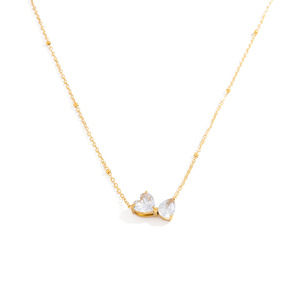 Collar de Acero Inoxidable con Colgante de Corazón, Chapado en Oro de 18K, Diseño Geométrico con Incrustaciones, Cadena para Clavícula, Joyería de Regalo - Product Image 5