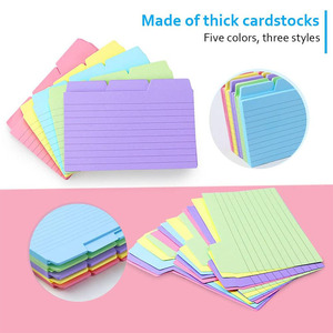 Đầy màu sắc <span class=keywords><strong>3x5</strong></span> inch chỉ số thẻ chia màu lưu ý thẻ và công thức hướng dẫn Thẻ chỉ số thẻ với các tab trống - Product Image 4