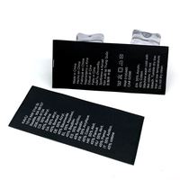 Etiquette d'entretien de lavage imprimée au design personnalisé Etiquette de ruban de satin noir imprimée double face Etiquette imprimée fabriquée en Chine