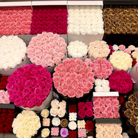 Vente en gros de 12 roses éternelles romantiques, arrangement de fleurs éternelles dans une boîte pour la Saint-Valentin, cadeau DIY