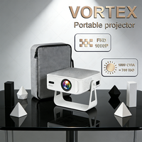 Mini projecteur portable 1080P avec sac et support, projecteur vidéo Full HD 1080P, décodeur 4K, mini projecteur Android, Proyector