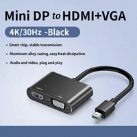 Câble convertisseur Mini DP vers HDTV+VGA, adaptateur 4K HD pour carte graphique d'ordinateur portable vers moniteur TV projecteur
