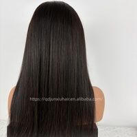 Peluca de encaje HD de 13x6 de oreja a oreja, cabello virgen sin procesar, nudos decolorados invisibles, línea de cabello natural # 1B Marrón Oscuro Envío Rápido al por Mayor