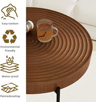 Ensemble de 2 tables basses en bois de ferme modernes, tables gigognes artisanales, finition naturelle, anneau en bois de couleur noyer, meubles de maison