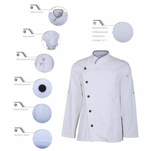 Uniformes de manteau de chef fabriqués au Myanmar prix bon marché ensembles tissés blancs de cuisine résistants au feu personnalisés uniformes de cuisinier OEM acceptent les XS-5XL - Product Image 2