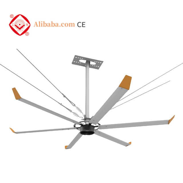 DC BLDC 100% Copper Motor 220V 5.52m/18ft Industrial Ceiling Fan for Factories Warehouses Farms Restaurants HVLS Fan