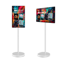 Pantalla Inteligente Todo en Uno |   Pantalla Táctil Android de 32 Pulgadas Totalmente Metálica con Ruedas para Tiendas Minoristas, Centros Comerciales y Señalización