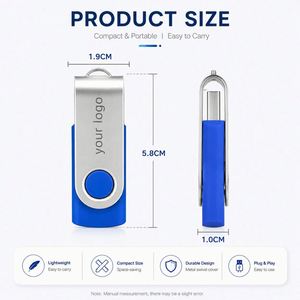 Custom Logo Flash Swivel Metal Promotional <b>Memory</b> Stick Corporate <b>Gift</b> Usb Drive - Product Image 3