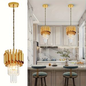 Lámpara colgante de hierro de estilo americano, sencilla, de lujo ligero y decorada con cristales, para comercio exterior, con un estilo industrial. - Product Image 2