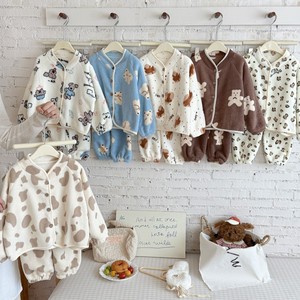 Ensemble de vêtements de maison pour enfants, cardigan en polaire flocon de neige pour garçons et filles, <span class=keywords><strong>pyjama</strong></span> en <span class=keywords><strong>velours</strong></span> épais et chaud, antibactérien, à manches longues - Product Image 2
