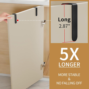 Juego <span class=keywords><strong>de</strong></span> 2 Organizadores <span class=keywords><strong>de</strong></span> Acero Inoxidable para Puertas <span class=keywords><strong>de</strong></span> Armarios <span class=keywords><strong>de</strong></span> Cocina: Toallero y Porta Paños con Ganchos - Product Image 4