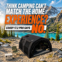 Tente gonflable Coody 17.2 Familia Pro Air - Noire, installation rapide, protection solaire extérieure, portable, pour le camping et les voyages
