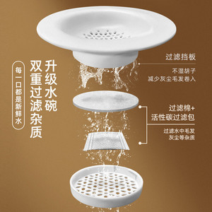 Bol d'eau pour animaux de compagnie Hoopet 1,8 L grande capacité avec système de filtration pour chats et chiens - Product Image 1
